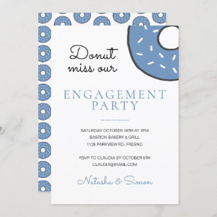 Invitation Coupe bleue Donut Funny