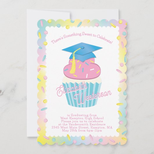 Invitation Coupe Cupcake Graduation Party (Devant)
