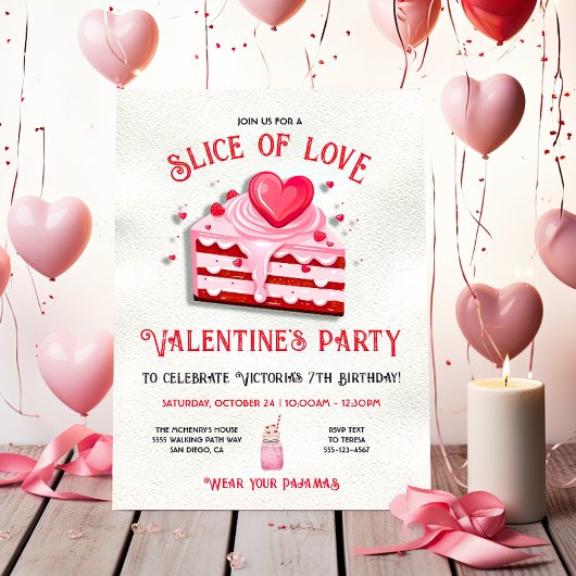Invitation Coupe d'amour Saint Valentin's Cake Anniversaire