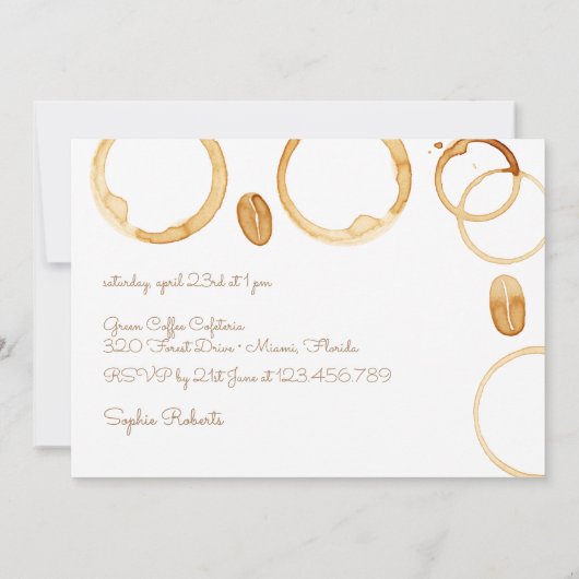 Invitation Coupe d'anniversaire de café (Dos)