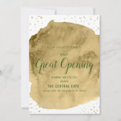 Invitation Coupe d'aquarelle or sur ouverture blanche (Devant)