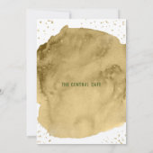 Invitation Coupe d'aquarelle or sur ouverture blanche (Dos)