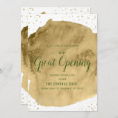 Invitation Coupe d'aquarelle or sur ouverture blanche (Devant / Derrière)