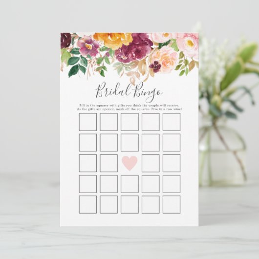 Invitation Coupe de bingo bingo d'automne (Debout devant)