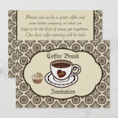 Invitation Coupe de café, gâteau sur un motif damassé Invitat (Devant / Derrière)