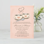 Invitation Coupe de café Monogrammé Blush Couples Coeur Coupl (Debout devant)