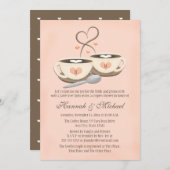 Invitation Coupe de café Monogrammé Blush Couples Coeur Coupl (Devant / Derrière)