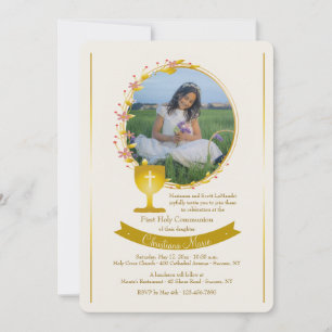Invitation Coupe de communion en or