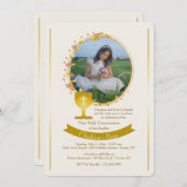 Invitation Coupe de communion en or photo (Devant / Derrière)