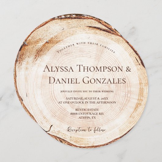 Invitation Coupe de grain de Mariage rustique sur mesure (Devant / Derrière)