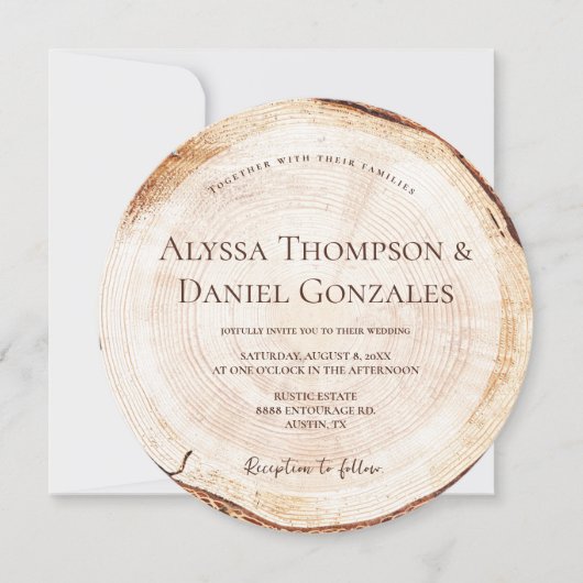 Invitation Coupe de grain de Mariage rustique sur mesure (Devant)