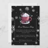Invitation Coupe de Noël Hot Chocolate Fête Noir (Dos)