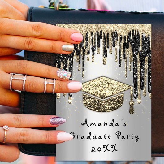Invitation Coupe de Parties scintillant Gold Silver