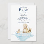 Invitation Coupe de phoque maman et bébé sur glace (Devant)