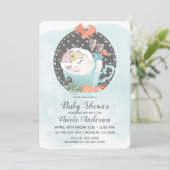 Invitation Coupe de thé couché lapin lapin Baby shower de pri (Debout devant)