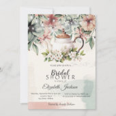 Invitation Coupe de thé floralFête des mariées de brosse (Devant)