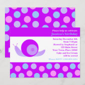 Invitation Coupe d'escargot et soirée d'anniversaire Polka Do (Devant / Derrière)