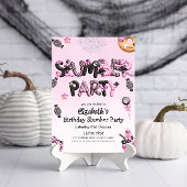 Invitation Coupe d'Halloween noir rose