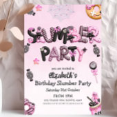 Invitation Coupe d'Halloween noir rose