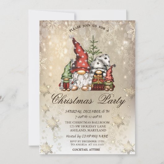 Invitation Coupe d'or Gnome Family Snowflakes (Devant)