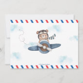 Invitation Coupe d'Ours Temps Vol Un 1er Anniversaire Photo (Dos)