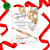Invitation Coupe du ruban d'ouverture Grand Ballons d'argent 