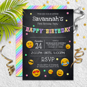 Invitation Coupe Emoji Chalkboard fête d'anniversaire