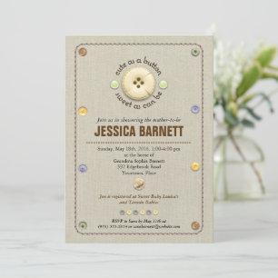 Invitation Coupe en tant que Baby shower de boutons