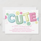 Invitation Coupe en tant que Baby shower de boutons (Devant)
