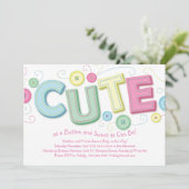 Invitation Coupe en tant que Baby shower de boutons (Debout devant)