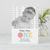 Invitation Coupe en tant que bouton (rose) (Debout devant)