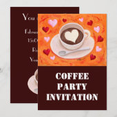 Invitation Coupe et coeurs de café (Devant / Derrière)