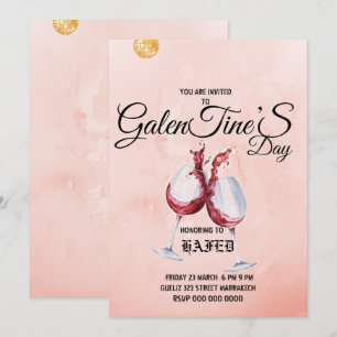 Invitation coupe florale moderne rose pour la Sain