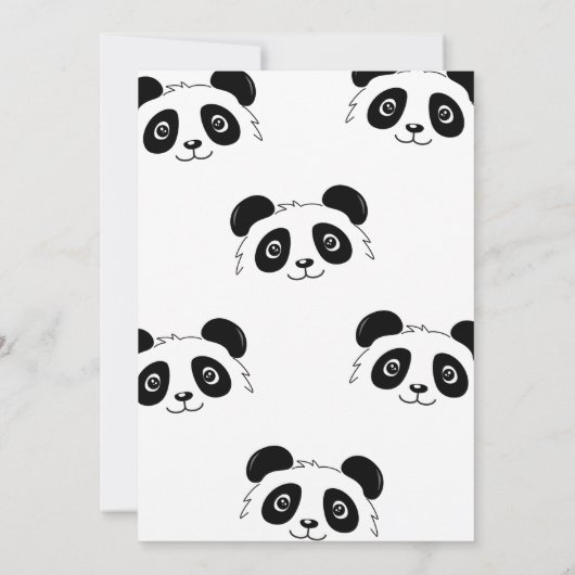 Invitation Coupe Panda, fête d'anniversaire Noir et Blanc (Dos)
