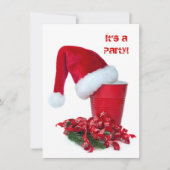 Invitation Coupe Red Party de vacances et Casquette (Devant)