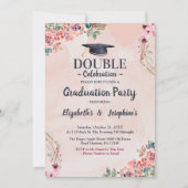 Invitation Coupe rose Celebration Graduation Party 2 photos (Devant)