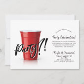 Invitation Coupe rouge | Fête de célébration pour toute occas (Devant)