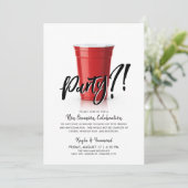 Invitation Coupe rouge | Fête de n'importe quelle occasion Ce (Debout devant)