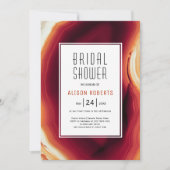 Invitation Coupe rouge mariage de automne de tranche agate (Devant)