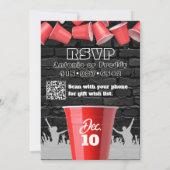 Invitation Coupe Rouge Monter Grunge Style Anniversaire Photo (Dos)