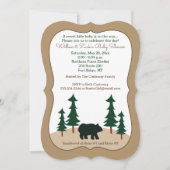 Invitation Coupe Rustique De Pin D'Ours (Devant)