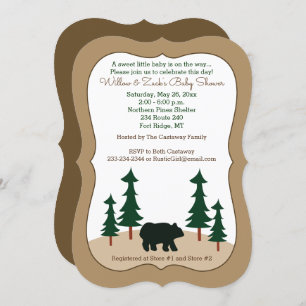 Invitation Coupe Rustique De Pin D'Ours