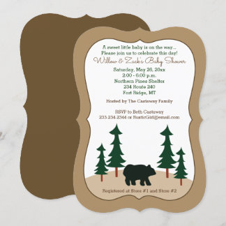 Invitation Coupe Rustique De Pin D'Ours