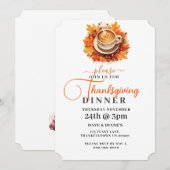 Invitation Coupe simple de Café Feuilles d'automne Thanksgivi (Devant / Derrière)
