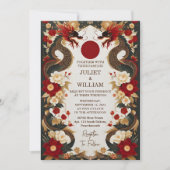 Invitation Couper asiatique moderne Floral chinois Bilingue M (Devant)