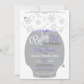 Invitation Couper votre propre maillot de bébé Douche à floco (Devant)