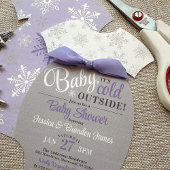 Invitation Couper votre propre maillot de bébé Douche à floco