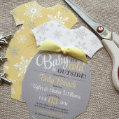 Invitation Couper votre propre maillot de bébé Jaune Snowflak