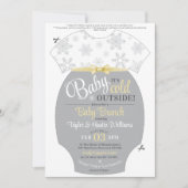 Invitation Couper votre propre maillot de bébé Jaune Snowflak (Devant)