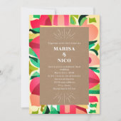 Invitation Coupes colorées Cardstock Mariage Abstrait (Devant)